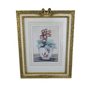 Phyllida Riddell Botanical Art Print Robert-Grace Gold Bow Frame 19.5x15